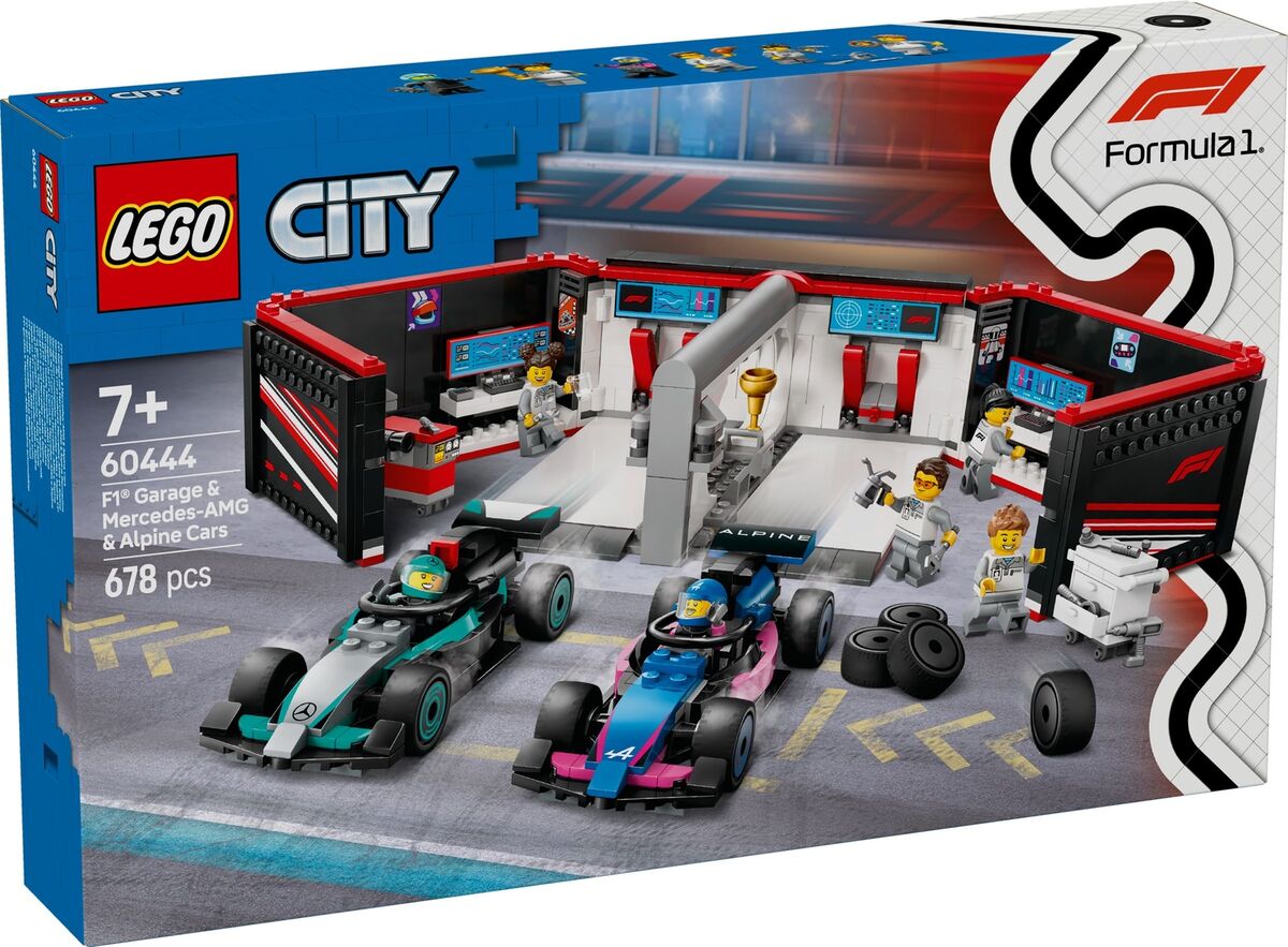 Lego City Formula 1 Garage & Mercedes-AMG and Alpine Race Cars 60444