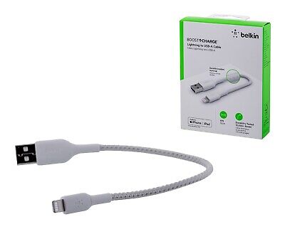 Cable USB-A to Lightning  Belkin BoostCharge Braided White 15cm