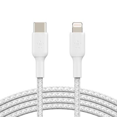 Cable USB-C to Lightning Belkin BoostCharge Braided White