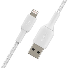 Cable USB-A to Lightning  Belkin BoostCharge Braided White 1m