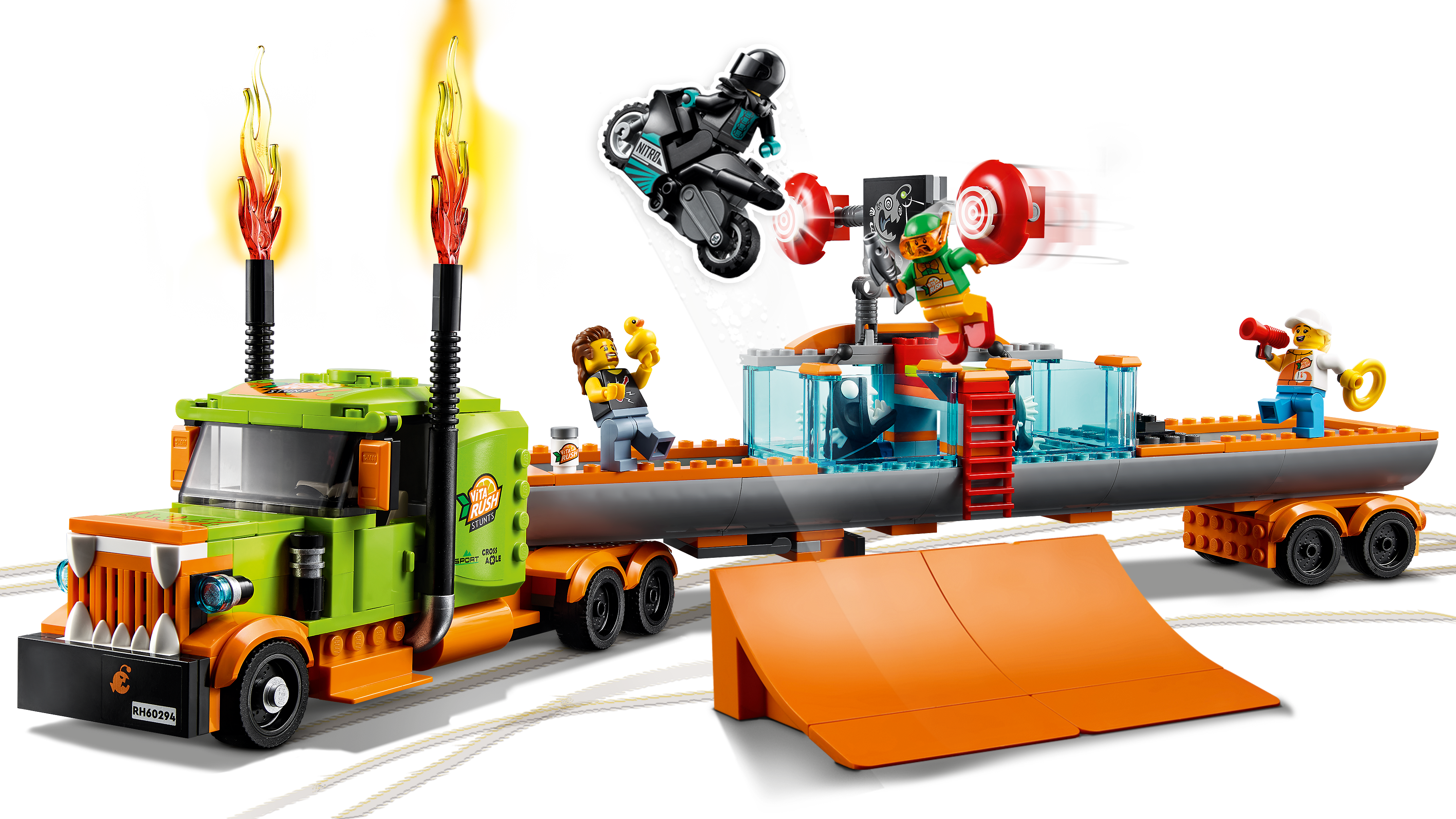 LEGO City Stunt Show Arena 60295 Building Toy Set with 2 Monster Trucks, 2  Collapsible Cars, a Flywheel-Powered Stunt Bike, Launch Ramps, Ring of fire
