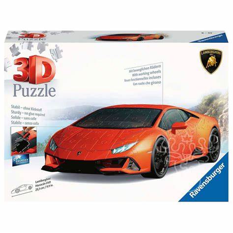 Puzzle Ravensburger 3D Orange Lamborghini Huracan 108Pcs - Albagame